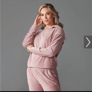 TAVI - Brushed Rib Pullover Hoodie - Primrose Pink - NWT